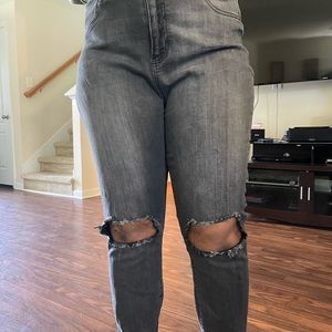 Fashion Nova black distressed jeans